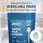 Judee's Pure Whole Milk Powder - 100% Non-GMO, rBST Hormone-Free, Gluten-Free and Nut-Free - Pantry Staple, Baking Ready, Great for Travel, Easy to Store and Shelf Stable - Made in USA - 2.5 lb (40oz) - Image 2